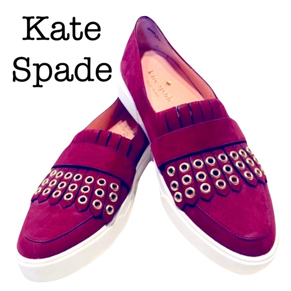 kate spade Shoes - Kate Spade Courtney Grommet Slip On Burgundy Size 5 1/2